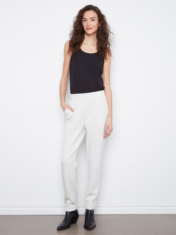 Soft Scuba Slim Leg Jogger Pants - Heather Light Grey