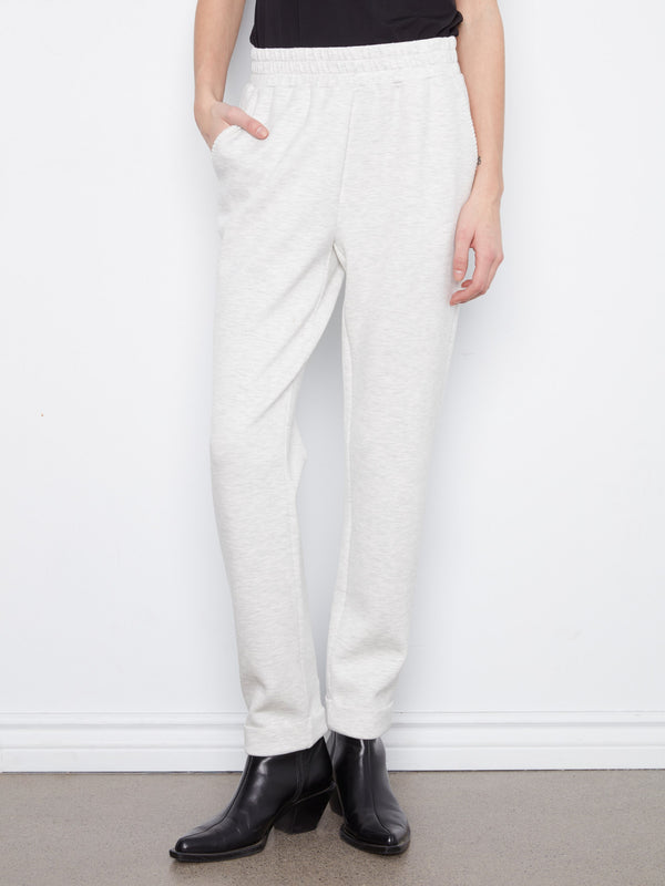 Soft Scuba Slim Leg Jogger Pants - Heather Light Grey