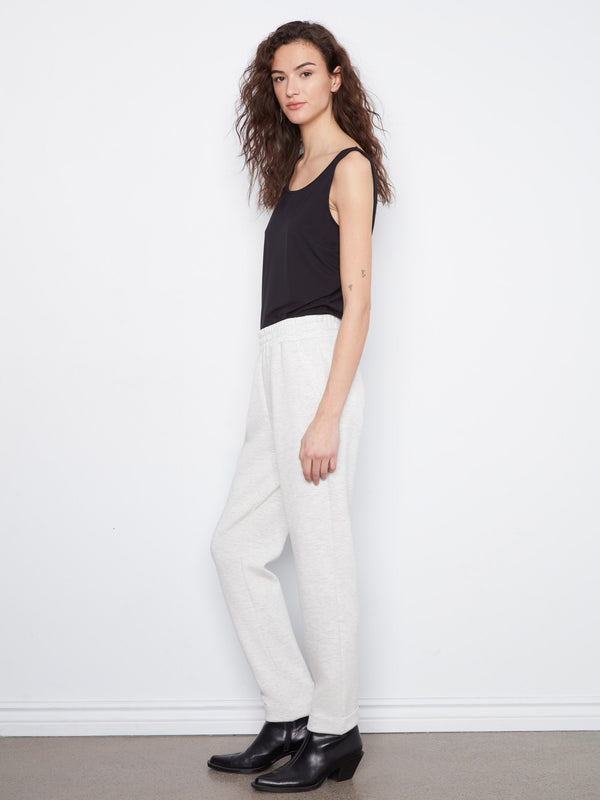 Soft Scuba Slim Leg Jogger Pants - Heather Light Grey