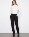 These pants feature a tapered fit, offering a sleek and modern silhouette by Charlie B.