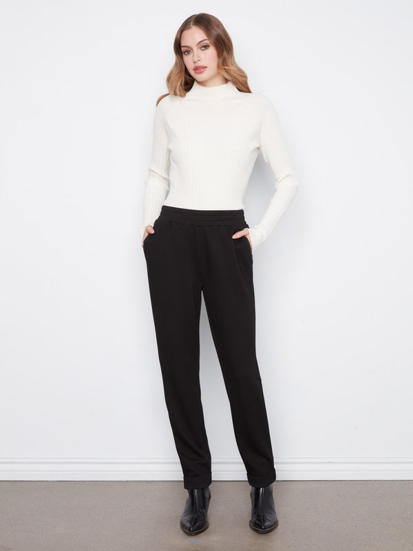 Soft Scuba Slim Leg Jogger Pants - Black