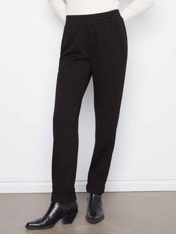 Soft Scuba Slim Leg Jogger Pants - Black