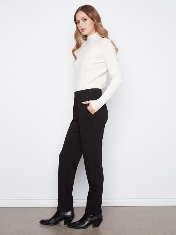 Soft Scuba Slim Leg Jogger Pants - Black