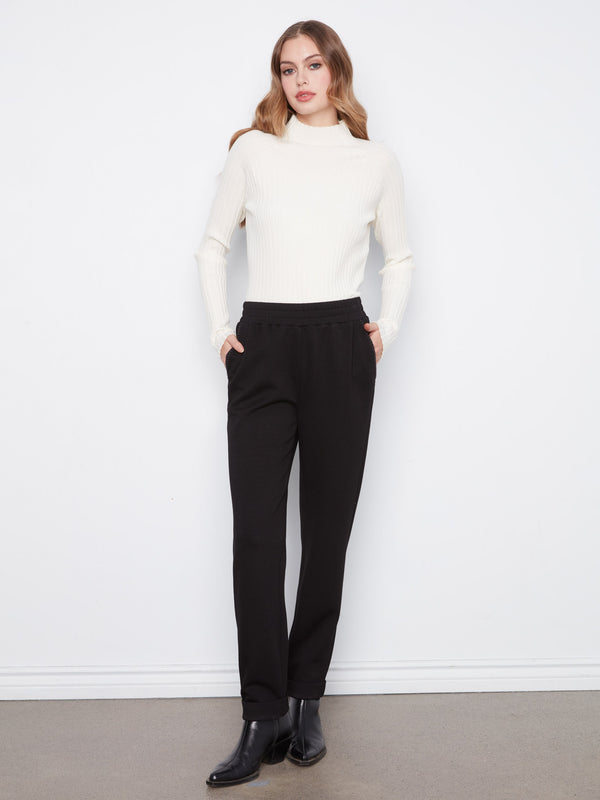 Soft Scuba Slim Leg Jogger Pants - Black