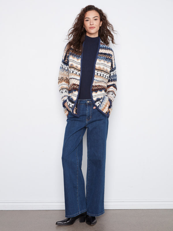 Cardigan jacquard chiné - Norvège