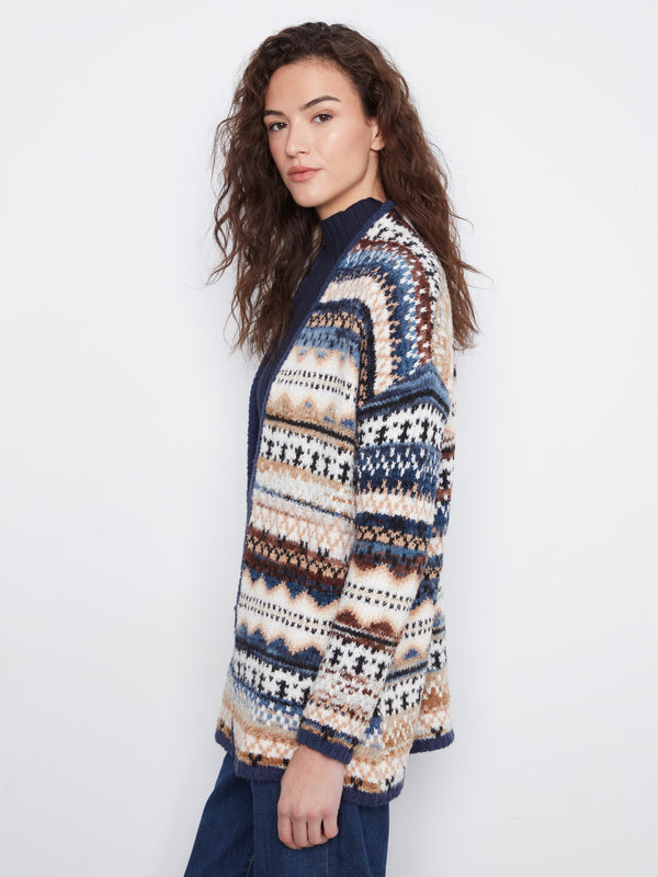 Cardigan jacquard chiné - Norvège