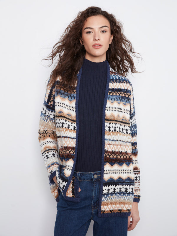 Cardigan jacquard chiné - Norvège