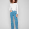 Stretch corduroy pants with a regular rise for comfort and style by Charlie B.