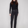 Charcoal jeans featuring a straight fit and long length, crafted for effortless style by Charlie B.