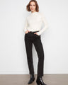 Straight-leg jeans with hidden elastic waistband and stretch denim fabric by Charlie B.