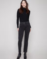 The five-pocket design enhances the practicality of these stylish charcoal jeans by Charlie B.