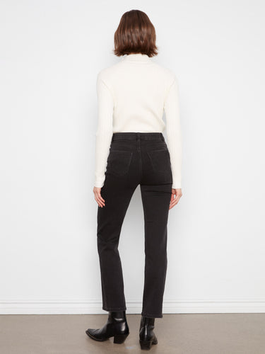 Black jeans with regular rise, offering both style and comfort by Charlie B.