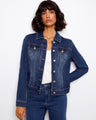 This denim jacket features a classic shirt collar, adding a timeless touch to your wardrobe. Made with stretch denim by Charlie B.