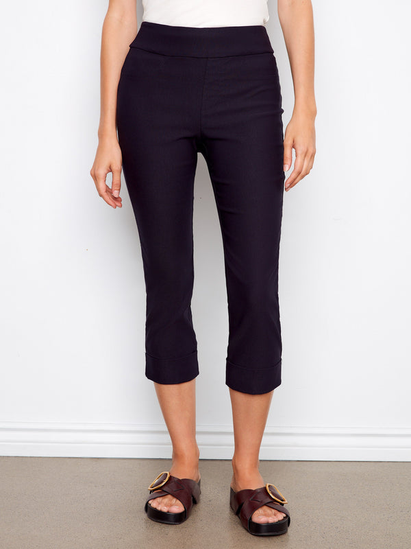 Experience comfort with the stretch fabric of these capri pants, ensuring ease of movement and style by Charlie B.