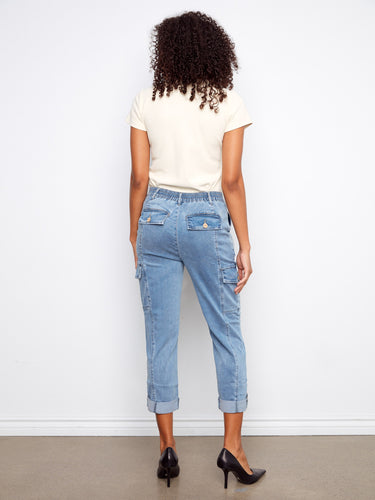 Featuring two cargo pockets and two back flap pockets, these jeans provide ample storage without compromising on style. By Charlie B.