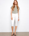 White pedal pusher pants featuring a stylish capri length and cuffed hem, perfect for summer outings by Charlie B.