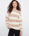Striped sweater with a classic crew neck, offering a timeless look by Charlie B.