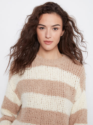 Long sleeves on this striped sweater make it ideal for cooler weather outings by Charlie B.