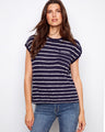 Striped top with a classic crew neckline, perfect for casual outings, offering a chic and relaxed vibe by Charlie B.