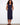 Navy striped sweater dress featuring a crew neckline and crafted from 100% cotton for comfort and style by Charlie B.