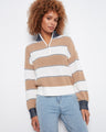 Chic striped sweater featuring long sleeves and a relaxed fit, ideal for layering by Charlie B.