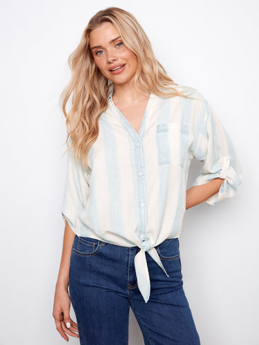 The shirt's button-down front offers classic styling with modern touches for everyday wear. A creation by Charlie B.