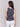 Sleeveless design navy and white striped top by Charlie B.