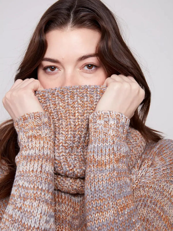 Chandail avec écharpe détachable - Brouillard