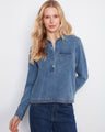 Denim shirt featuring a classic shirt collar, perfect for a casual yet polished look. Crafted from soft stretch Tencel denim by Charlie B.