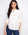 This shirt features a classic shirt collar, enhancing its elegant look. Crafted with precision and style by Charlie B.