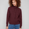 Cabernet knit sweater with a stylish cowl neck drawstring, perfect for cozy days by Charlie B.