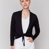 Elegant black bolero with shawl neckline by Charlie B.
