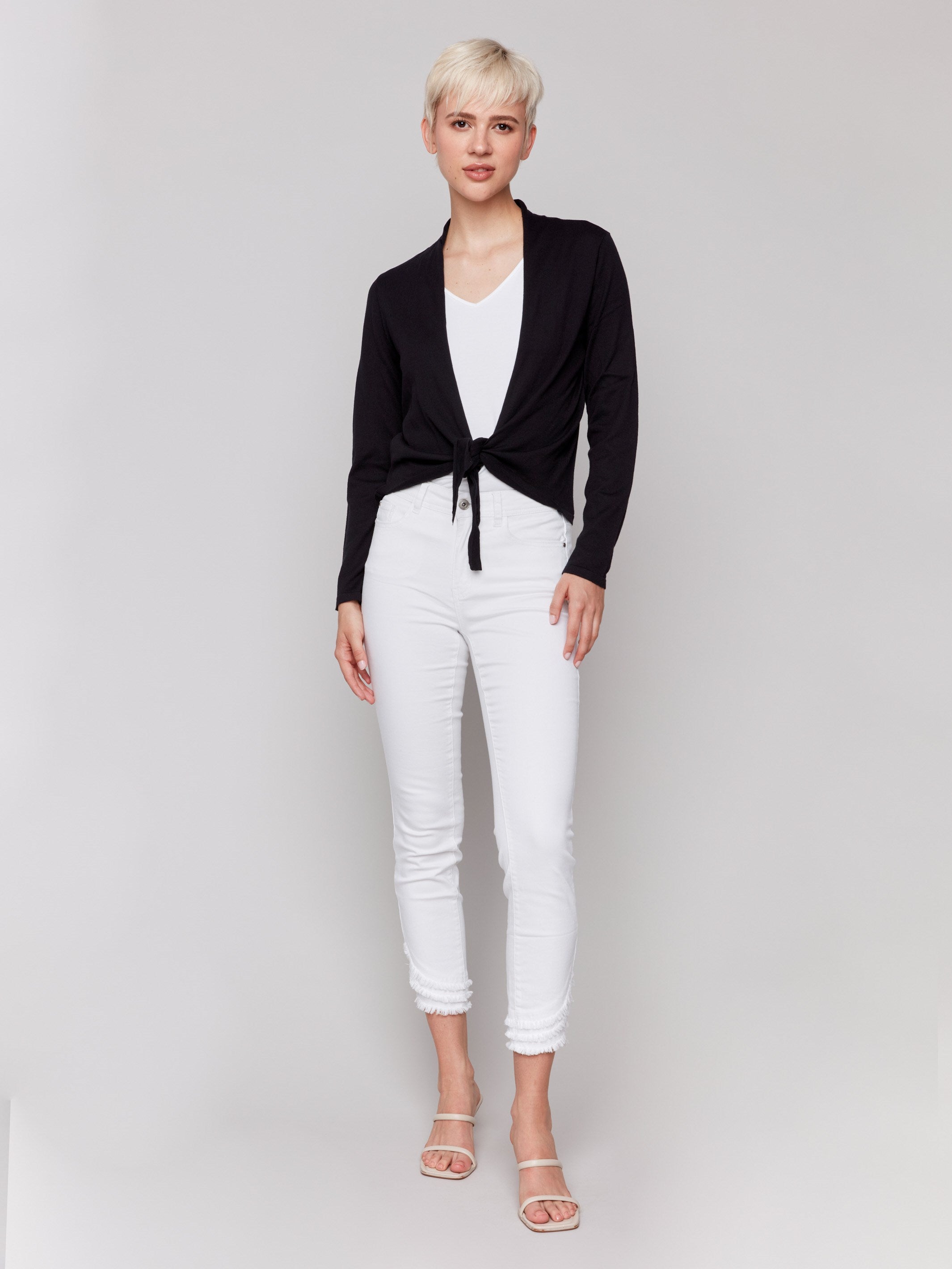 Stylish bolero featuring long sleeves by Charlie B.