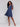 Navy linen blend dress with knee length by Charlie B.