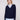 Navy sweater with a V-neck and poplin shirt collar, featuring long sleeves for a timeless style by Charlie B.