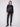Elegant black jacket with a secure hook-and-eye closure for a sleek look by Charlie B.