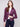 Short length berry faux leather jacket with distinctive zipper details enhancing its edgy style by Charlie B.