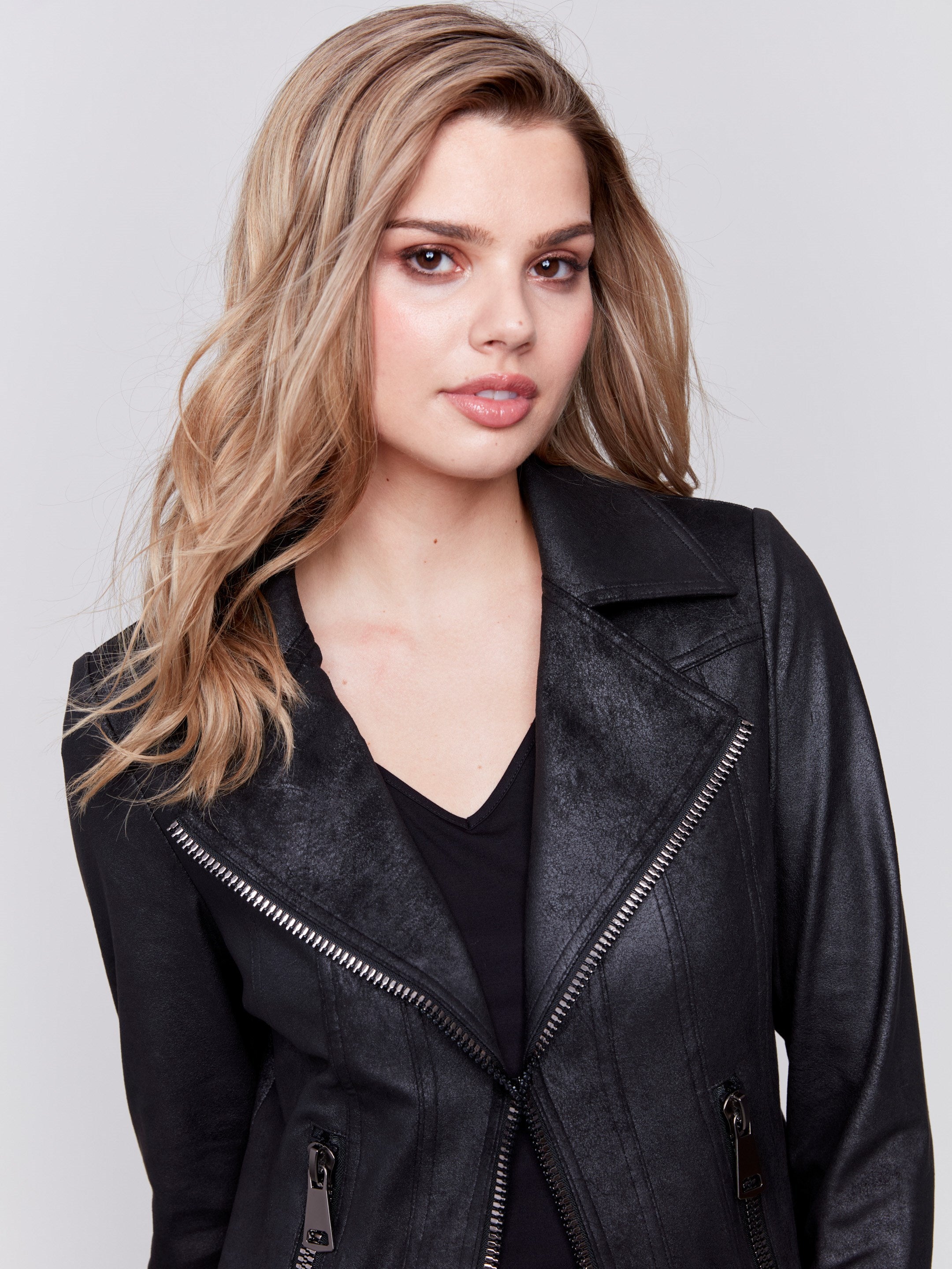 Vintage Faux Leather Perfecto Jacket Black