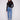 Medium blue jeans with a straight fit and wide cuffs, featuring a comfortable stretch denim fabric for everyday wear by Charlie B.