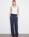 Cotton blend pants with a wide leg design, perfect for a relaxed yet stylish look. Featuring an elastic waistband for comfort by Charlie B.