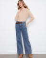 These jeans feature a wide leg design, offering a relaxed and stylish look. Perfect for casual outings by Charlie B.