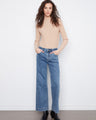 Wide leg jeans in stretch denim, offering a chic and comfortable fit by Charlie B.