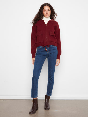 Stay cozy with this chic hooded jacket, complete with drawstrings for added comfort and style. Ideal for layering. By Charlie B.