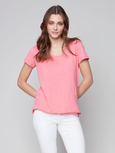 Organic Cotton T-Shirt - Grapefruit - C1310 Charlie B Collection Canada 1