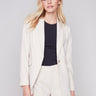 Blazer with Ruched Back - Beige - Charlie B Collection Canada - Image 1