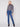 Jeans coupe semi-évasée avec ourlet asymétrique effrangé - Jean Bleu