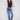 Bootcut Jeans with Asymmetrical Hem - Medium Blue - Charlie B Collection Canada - Image 1