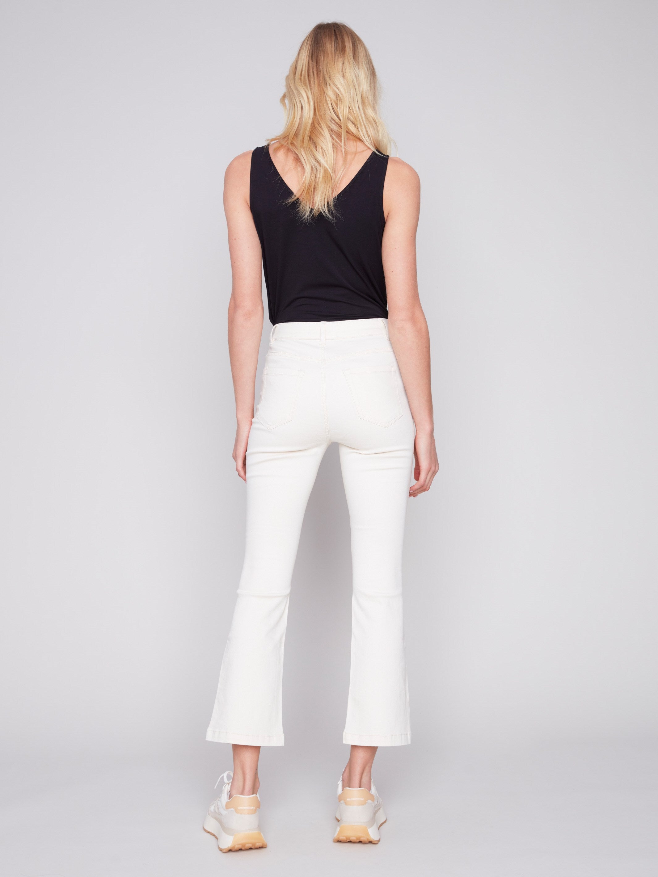 Bootcut Stretch Twill Pants - Natural - Charlie B Collection Canada - Image 6