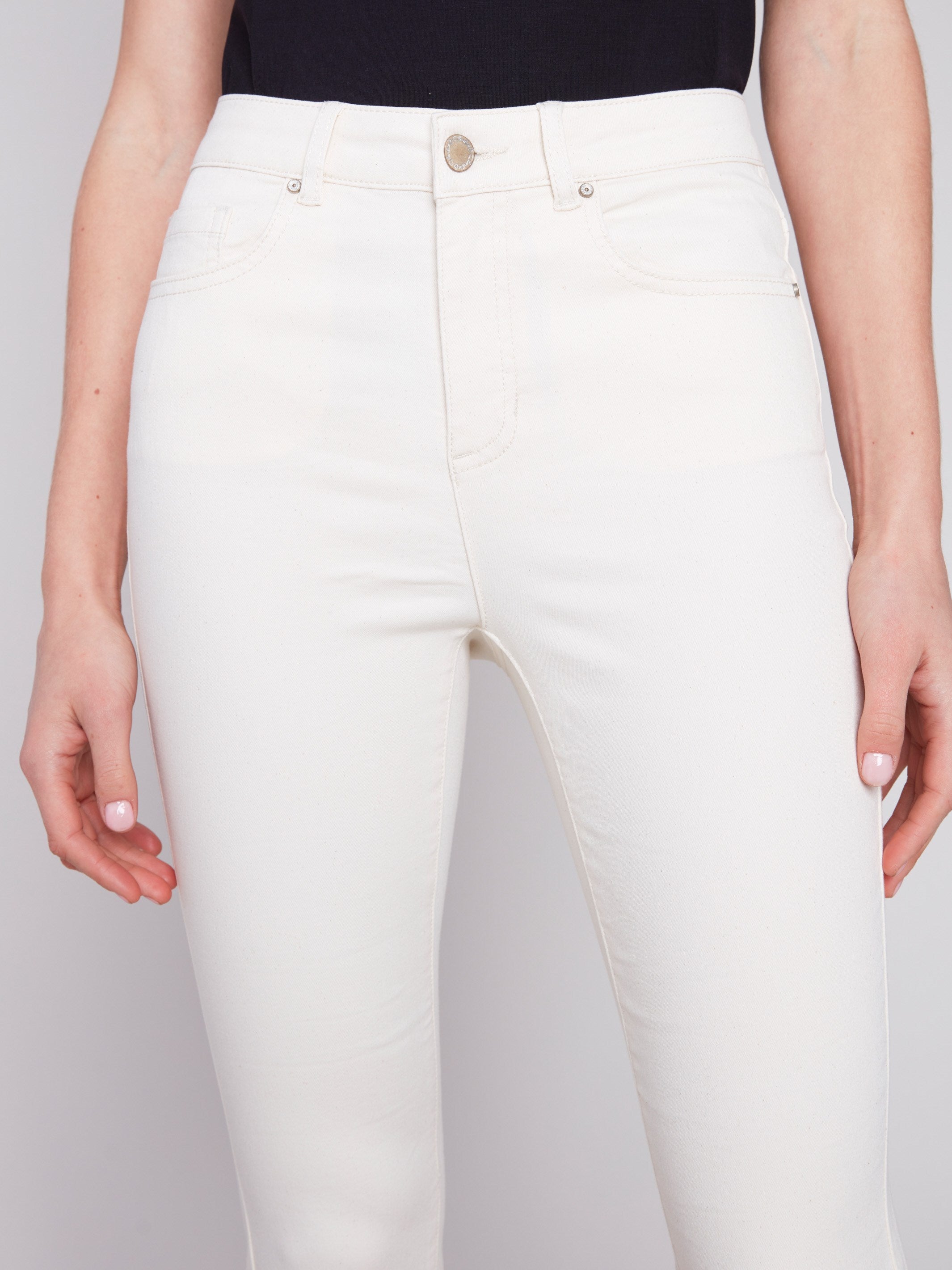 Bootcut Stretch Twill Pants - Natural - Charlie B Collection Canada - Image 8
