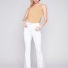 Bootcut Twill Jeans with Embroidery - White - Charlie B Collection Canada - Image 1
